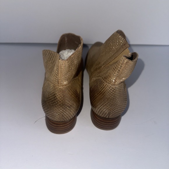 NEW Antelope Bronze REN Laser Boho Ankle Boots Smokey Gold Slip-On Women Size 38 - Picture 4 of 6